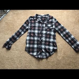 Black, red, and white flannel button up